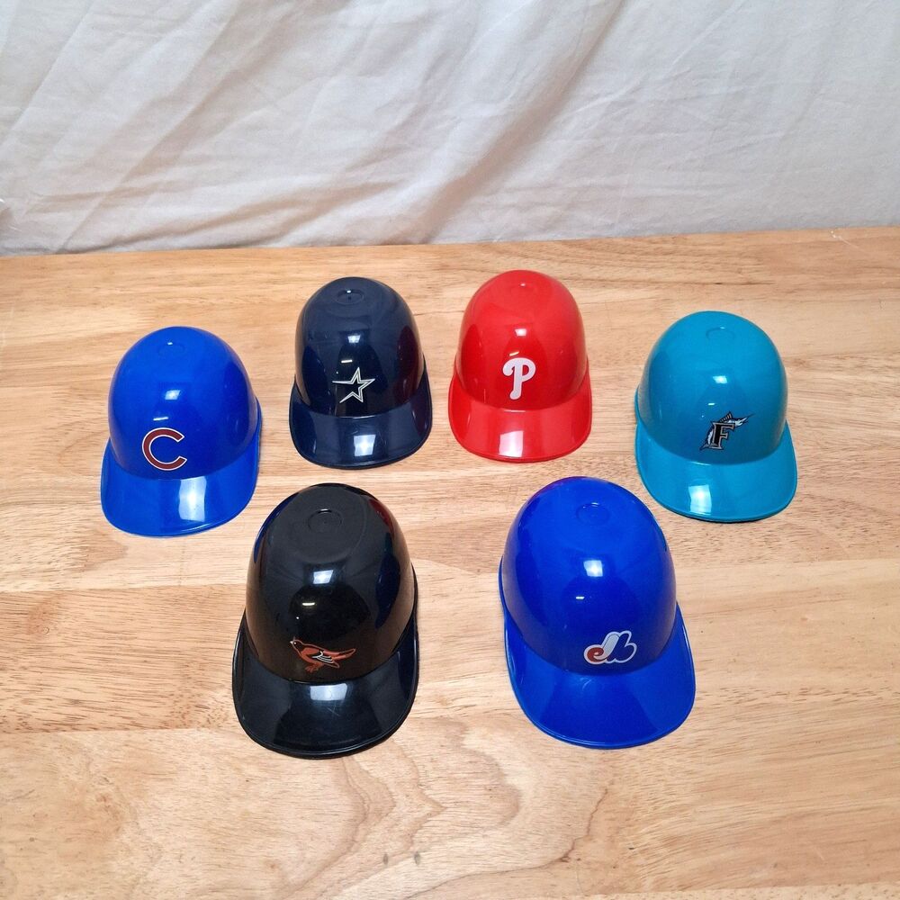 6 Vintage Laich Plastic Batting Helmet Souvenir MLB Baseball Cubs Astros Marlins